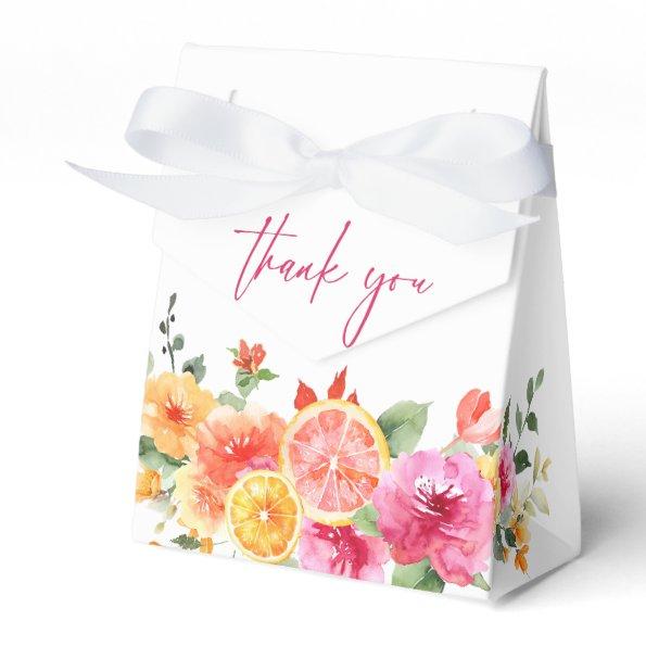 Festive Bright Flowers Slice Citrus  Favor Boxes