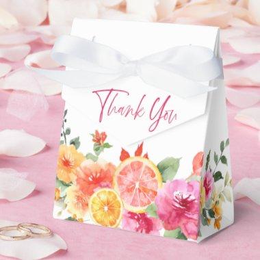 Festive Bright Flowers Slice Citrus  Favor Boxes