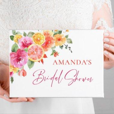 Festive Bright Flowers Slice Citrus  Guest Book