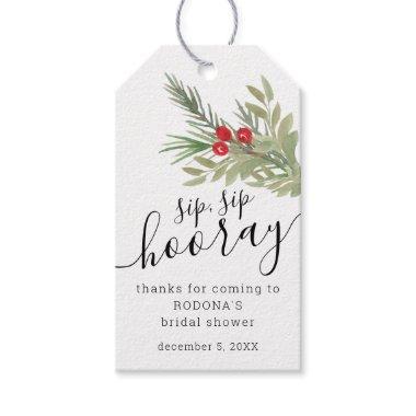 Festive Watercolor Christmas Greenery Gift Tags