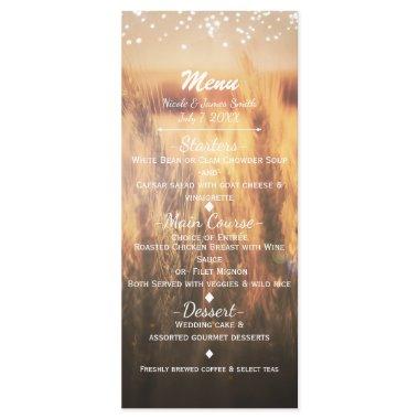 Field of Wheat Rustic Country Wedding Menu