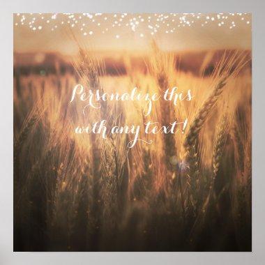 Field of Wheat Rustic Wedding Banner Poster