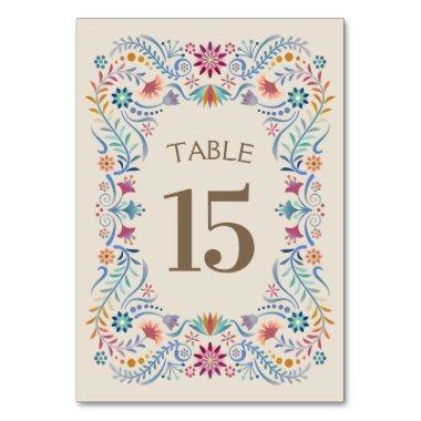 Fiesta Boho Birthday Shower Wedding Table Number
