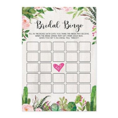 Fiesta Bridal Shower Game Cactus Pink Floral Invitations