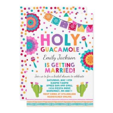 Fiesta Bridal Shower Invitations Holy Guacamole