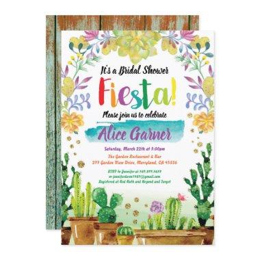 Fiesta bridal shower Invitations with cactus