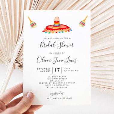 Fiesta Bridal Shower Invitations With Sombrero