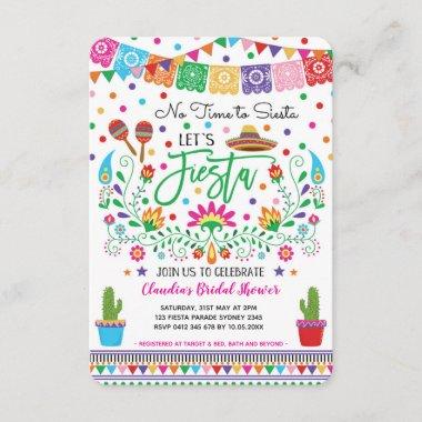 Fiesta Bridal Shower / No Time for Siesta Mexican Invitations