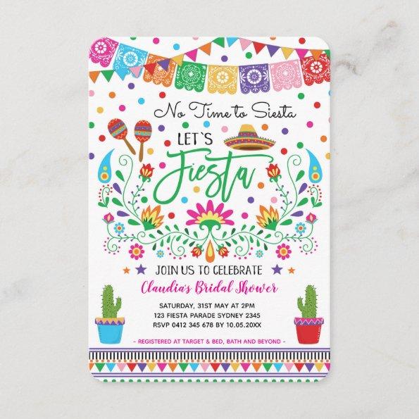 Fiesta Bridal Shower / No Time for Siesta Mexican Invitations