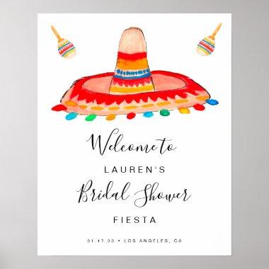 Fiesta Bridal Shower Welcome Sign With Sombrero