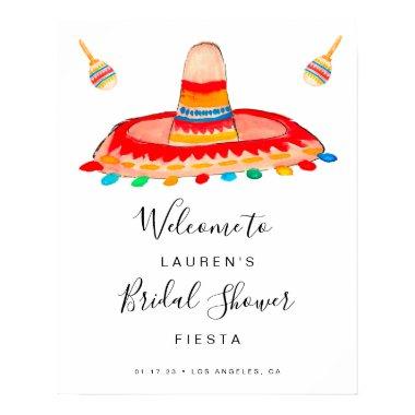 Fiesta Bridal Shower Welcome Sign With Sombrero