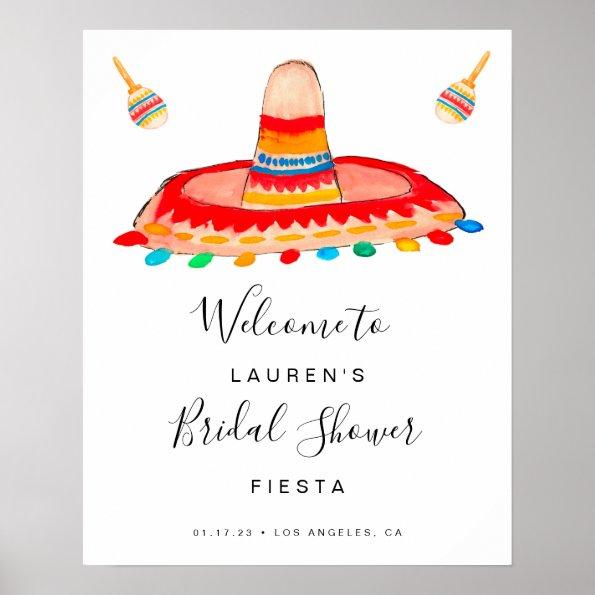Fiesta Bridal Shower Welcome Sign With Sombrero