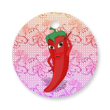 Fiesta  With Red Hot Pepper Diva Favor Tags