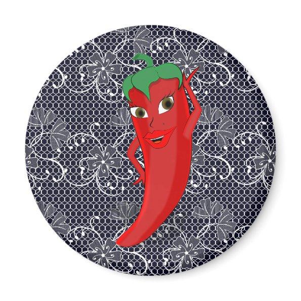 Fiesta  With Red Hot Pepper Diva Magnet