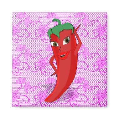Fiesta  With Red Hot Pepper Diva Magnet