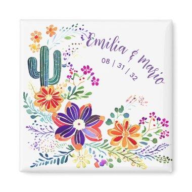 FIESTA Cacti Folkart Flowers Custom Magnet