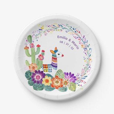 FIESTA Cacti Folkart Flowers Custom Paper Plates