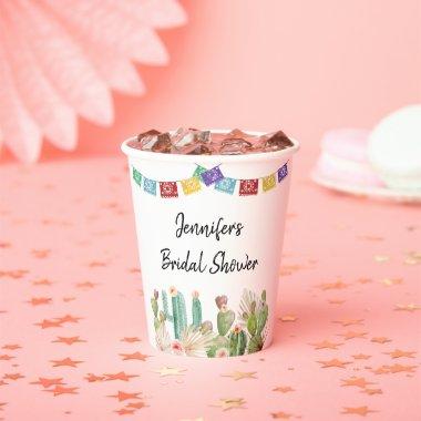 Fiesta Cactus Boho Bridal Shower Paper Cups