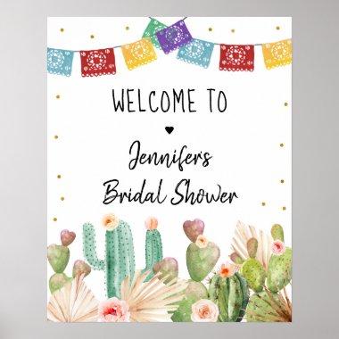 Fiesta Cactus Boho Bridal Shower Welcome Poster