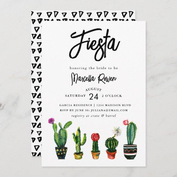 Fiesta Cactus Bridal Shower Invitations