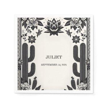 Fiesta Cactus Love In Bloom Mexicans  Napkins