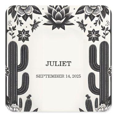 Fiesta Cactus Love In Bloom Mexicans  Square Sticker