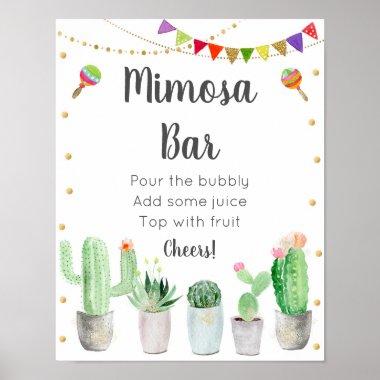 Fiesta Cactus Mimosa Bar Bridal Shower Sign