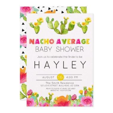 Fiesta Cactus Nacho Average Baby Shower Invitations