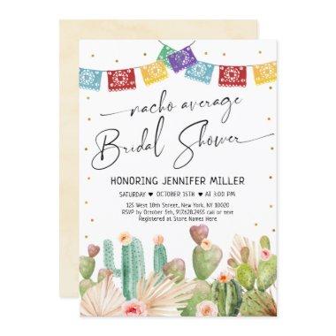 Fiesta Cactus Nacho Average Bridal Shower Invitations