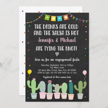 Fiesta Cactus Tying The Knot Engagement Invitations