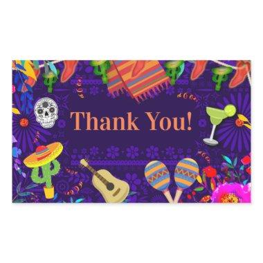 Fiesta Celebration Birthday Party Cinco De Mayo Rectangular Sticker