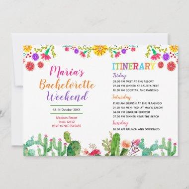 Fiesta Colorful Bridal Shower Itinerary Invitations