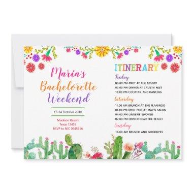 Fiesta Colorful Bridal Shower Itinerary Invitations