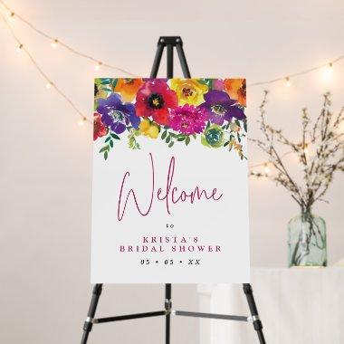 Fiesta Colorful Flowers  Welcome Foam Board
