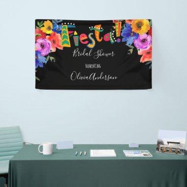 Fiesta Colorful Watercolor Floral Bridal Shower Banner