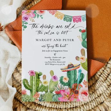 Fiesta Couples Engagement Fiesta Cactus Mexican Invitations