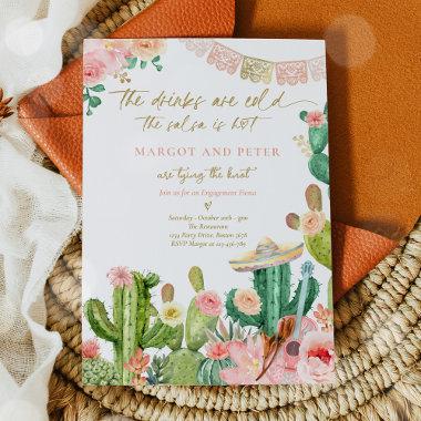 Fiesta Couples Engagement Fiesta Cactus Mexican Invitations
