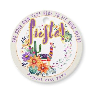 FIESTA Drama Llama Folkart Flowers Custom Favor Tags