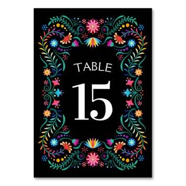 Fiesta Floral Birthday Shower Wedding Table Number