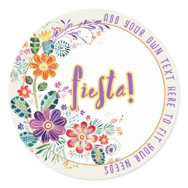 FIESTA Folkart Flowers Custom Classic Round Sticker