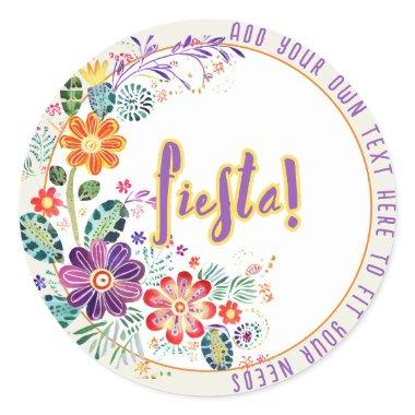 FIESTA Folkart Flowers Custom Classic Round Sticker