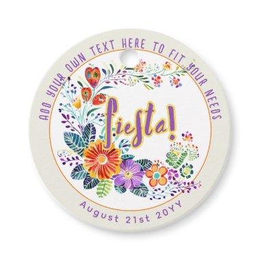 FIESTA Folkart Flowers Custom Favor Tags