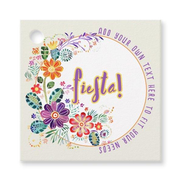 FIESTA Folkart Flowers Custom Favor Tags
