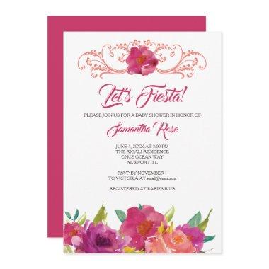 Fiesta Girl Baby Shower Invitations