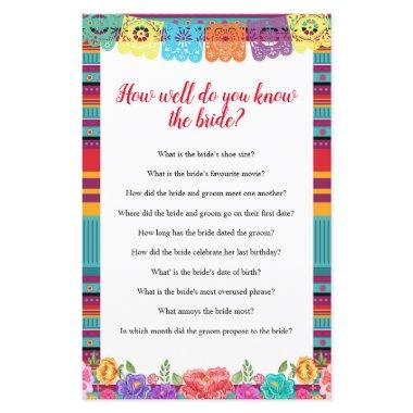 Fiesta How well do you know The Bride Game Invitations