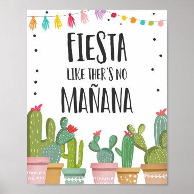 Fiesta Like There is No Manana Cactus Table Sign