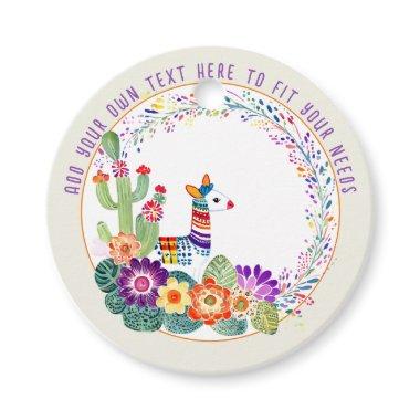 FIESTA Llama Cacti Flowers Favor Tags