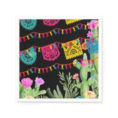 Fiesta Mexican Banners Floral Cactus Napkin