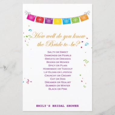Fiesta Mexican Bridal Shower Game PRINTED