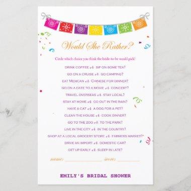 Fiesta Mexican Bridal Shower Game PRINTED
